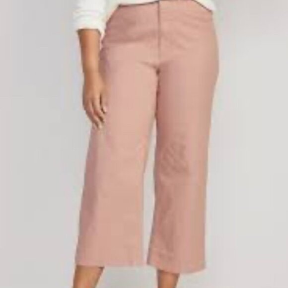 Old Navy High-Waisted Crop Chino Wide Leg Pant Size 6 Tall Two pair LIKE NEW - Picture 2 of 12